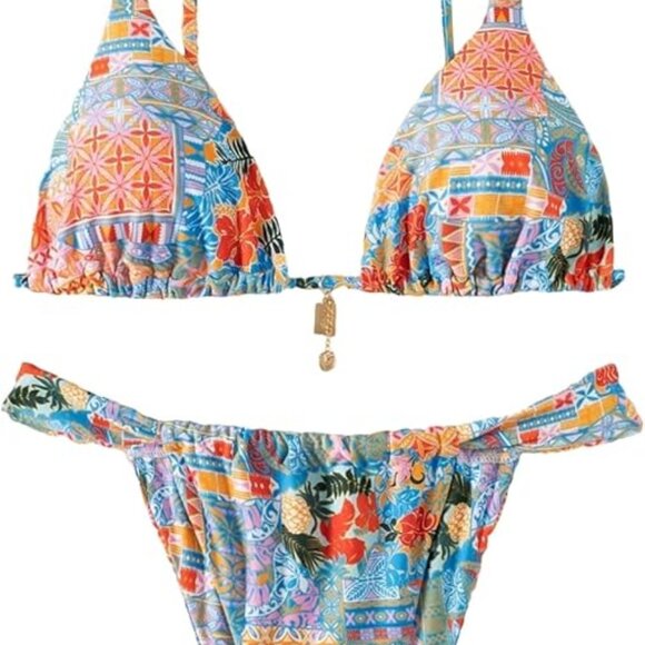 Women's 2 Piece Floral Tropical - Picture 1 of 8